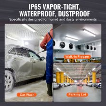 VEVOR 4FT LED Vapor Tight Light, 60W/50W/40W Selectable, 5000K Vapor Proof Light Fixture with 5400/6400/7400LM Adjustable, IP65 Waterproof for Parking Lot Warehouse Walk-In Freezer Car Wash, 4-Pack