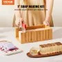 VEVOR Soap Making Kit, Bamboo Cutting Box and Inner Box with Silicone Mold, Stainless Steel Straight Cutter and Wavy Cutter, 100 Bags and 105 Stickers, Soap Making Supplies DIY Kits for Adults
