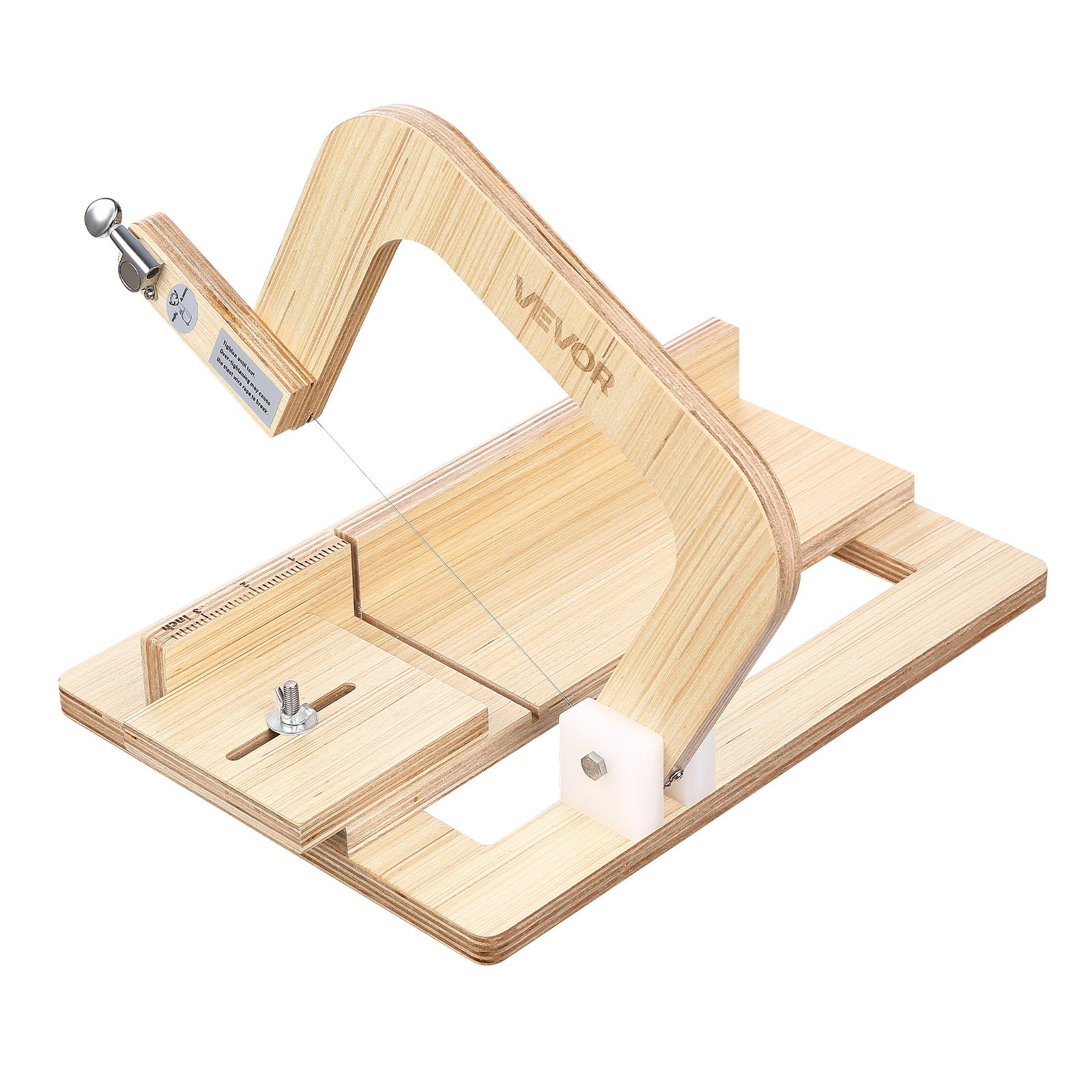 VEVOR Soap Cutter, 0-2 inch Adjustable Thickness, Wood Soap Slicer with Stainless Steel Adjustable Wire Tension, with Extra Wires, Multi Handmade Cutter for Candles, DIY Making Cutting Tool