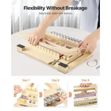 VEVOR Soap Cutter Cut Wood Soap Slicer 1 in 1-12 Pcs Bars Wood Frame Steel Wire