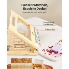 VEVOR Soap Cutter Cut Wood Soap Slicer 1 in 1-12 Pcs Bars Wood Frame Steel Wire