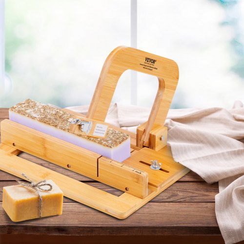 BENECREAT Adjustable Soap Cutter & Mold Set - Pine Wood With Stainless Steel Blades For DIY Soap Making