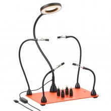 Magnetic Helping Hands Soldering Station 3X LED Magnifying Lamp 4 PCB Holders