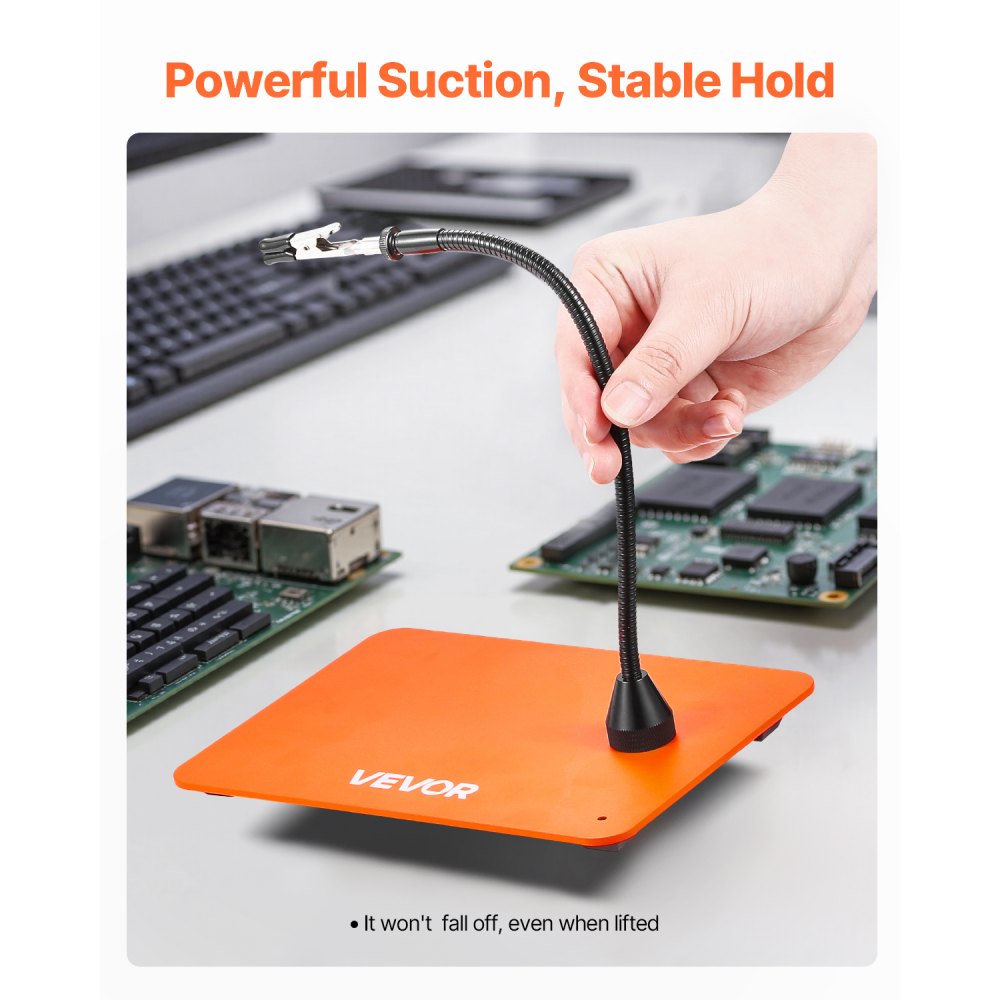 VEVOR Magnetic Helping Hands Soldering Station, 4 Flexible Arms Third Hand Tool, with Alligator Clips & Non-Slip Heavy-Duty Steel Base, Soldering Helping Hands for Electronic Repair Craft Hobby DIY