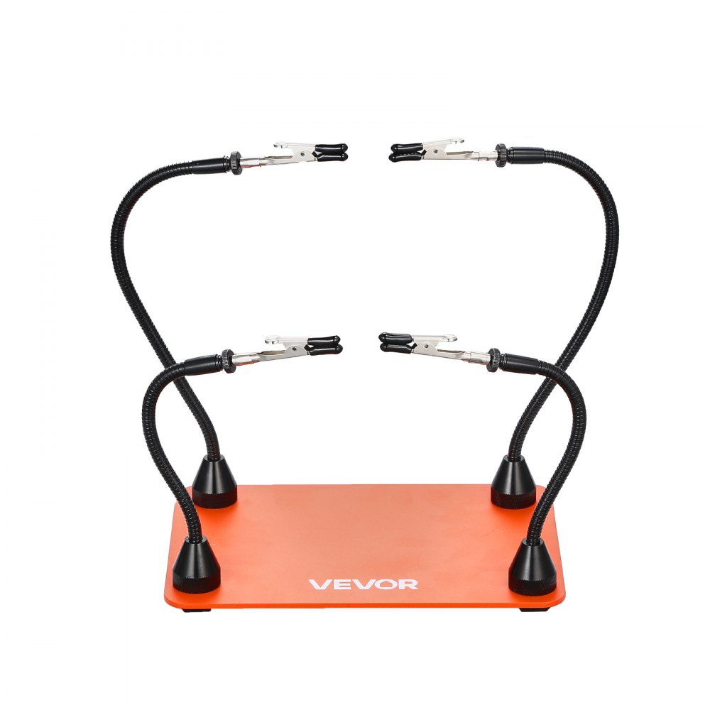 VEVOR Magnetic Helping Hands Soldering Station, 4 Flexible Arms Third Hand Tool, with Alligator Clips & Non-Slip Heavy-Duty Steel Base, Soldering Helping Hands for Electronic Repair Craft Hobby DIY