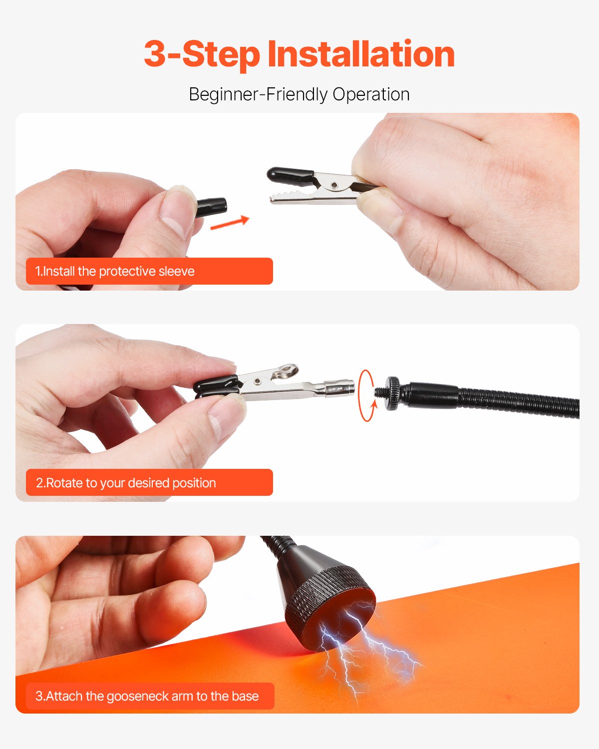 VEVOR Magnetic Helping Hands Soldering Station, 4 Flexible Arms Third Hand Tool, with Alligator Clips & Non-Slip Heavy-Duty Steel Base, Soldering Helping Hands for Electronic Repair Craft Hobby DIY