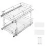 VEVOR 12"Πx21"Βx15"Υ, Ράφια ντουλαπιού βαρέως τύπου, Ατσάλινα συρτάρια με δυνατότητα ανύψωσης, Συρόμενα συρτάρια αποθήκευσης για το σπίτι κάτω από τον νεροχύτη, 13,5"Πx22"Βx18"Υ, Μέγεθος εγκατάστασης για ντουλάπι