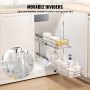 VEVOR 2-Tier 8.5"Wx21"Dx15"H Wire Pull Out Cabinet Under Sink Organizer Drawer Basket, 10"Wx22"Dx18"H  Install Size for Cabinet
