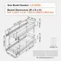 Organizador extraíble VEVOR de 21,6 cm de ancho x 53,3 cm de profundidad x 38,1 cm de alto, con estantes extraíbles de alta resistencia para despensa, cajones extraíbles de acero, ideal para el hogar, debajo del fregadero, 25,4 cm de ancho x 56,3 cm de profundidad x 46,2 cm de alto. Tamaño de instalación para armario.