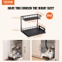 2-Tier Wire Pull Out Cabinet Under Sink Organizer 10.7"x14.2" Drawer Basket 2PCS