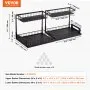 VEVOR 2 Tier Pull Out Cabinet Organizer(10.7"W x 14.2"D ), Under Sink Organizer and Storage, Slide Out Drawer Cabinet Organizer, Wire Basket Shelf, 25.5"Wx15.5"Dx13"H Install Size for Cabinet (2 Pack)