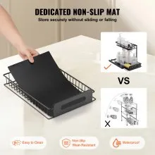 2-Tier 10.7"W x 14.2"D Pull Out Cabinet Under Sink Organizer Drawer Basket 2PCS,25.5"Wx15.5"Dx13"H Install Size for Cabinet