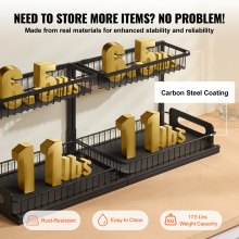 2-Tier 10.7"W x 14.2"D Pull Out Cabinet Under Sink Organizer Drawer Basket 2PCS,25.5"Wx15.5"Dx13"H Install Size for Cabinet