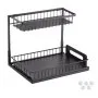 VEVOR 2 Tier Pull Out Cabinet Organizer(10.7"W x 14.2"D ), Under Sink Organizer and Storage, Slide Out Drawer Cabinet Organizer, Wire Basket Sliding Shelf, 12.5"Wx15.5"Dx13"H Install Size for Cabinet