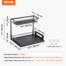 2-Tier 10.7"W x 14.2"D Pull Out Cabinet Under Sink Organizer 10.7"x14.2" Drawer Basket, 12.5"Wx15.5"Dx13"H Install Size for Cabinet