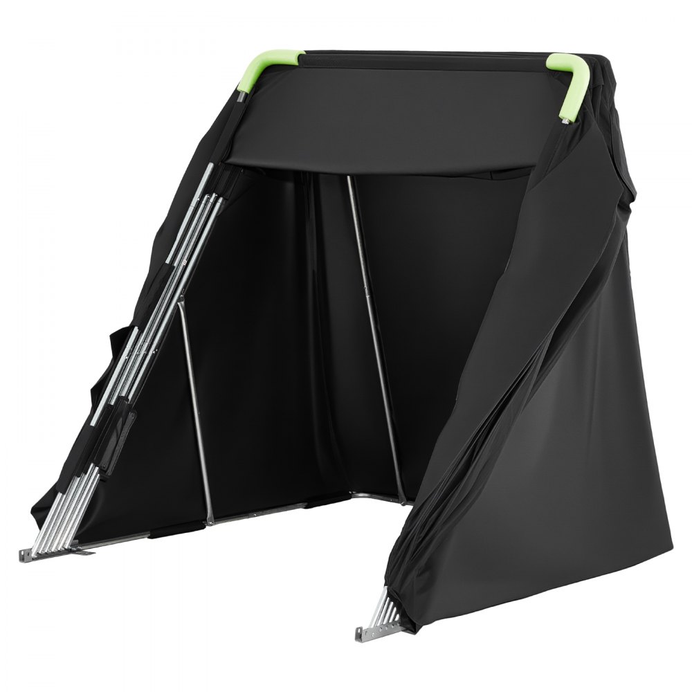 VEVOR Motorcycle Storage Shelter with Security Lock, 600D Oxford Flip-Up Garage Tent, Heavy-Duty All-Weather Motorcycle Cover with Ventilation Windows, 346x137.5x190 cm Outdoor Vehicle Shelter, Black
