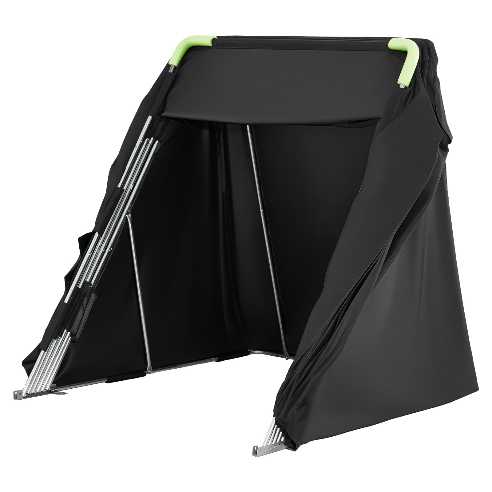 VEVOR Motorcycle Storage Shelter with Security Lock, 600D Oxford Flip-Up Garage Tent, Heavy-Duty All-Weather Motorcycle Cover with Ventilation Windows, 346x137.5x190 cm Outdoor Vehicle Shelter, Black