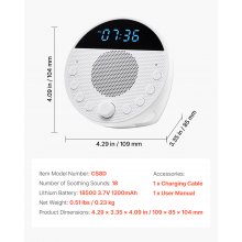 Sound Machine 18 Soothing Sleep Sounds 6-in-1 White Noise Sound Machine