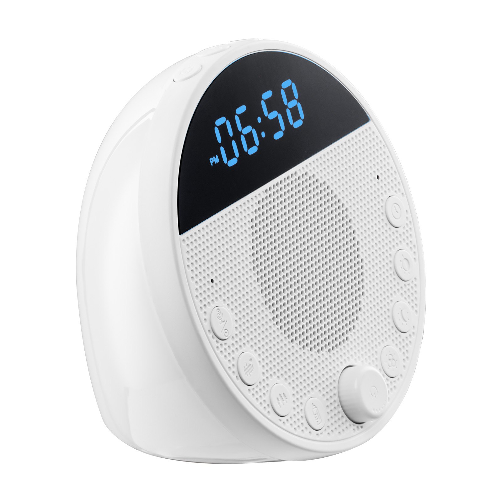 VEVOR Sound Machine, 18 Soothing Sleep Sounds, 7-Color Night Light, 6-in-1 White Noise Sound Machine with Dual Alarms, APP, Auto-Off Timer and Memory Function, for Baby, Adults, Home, Office & Travel