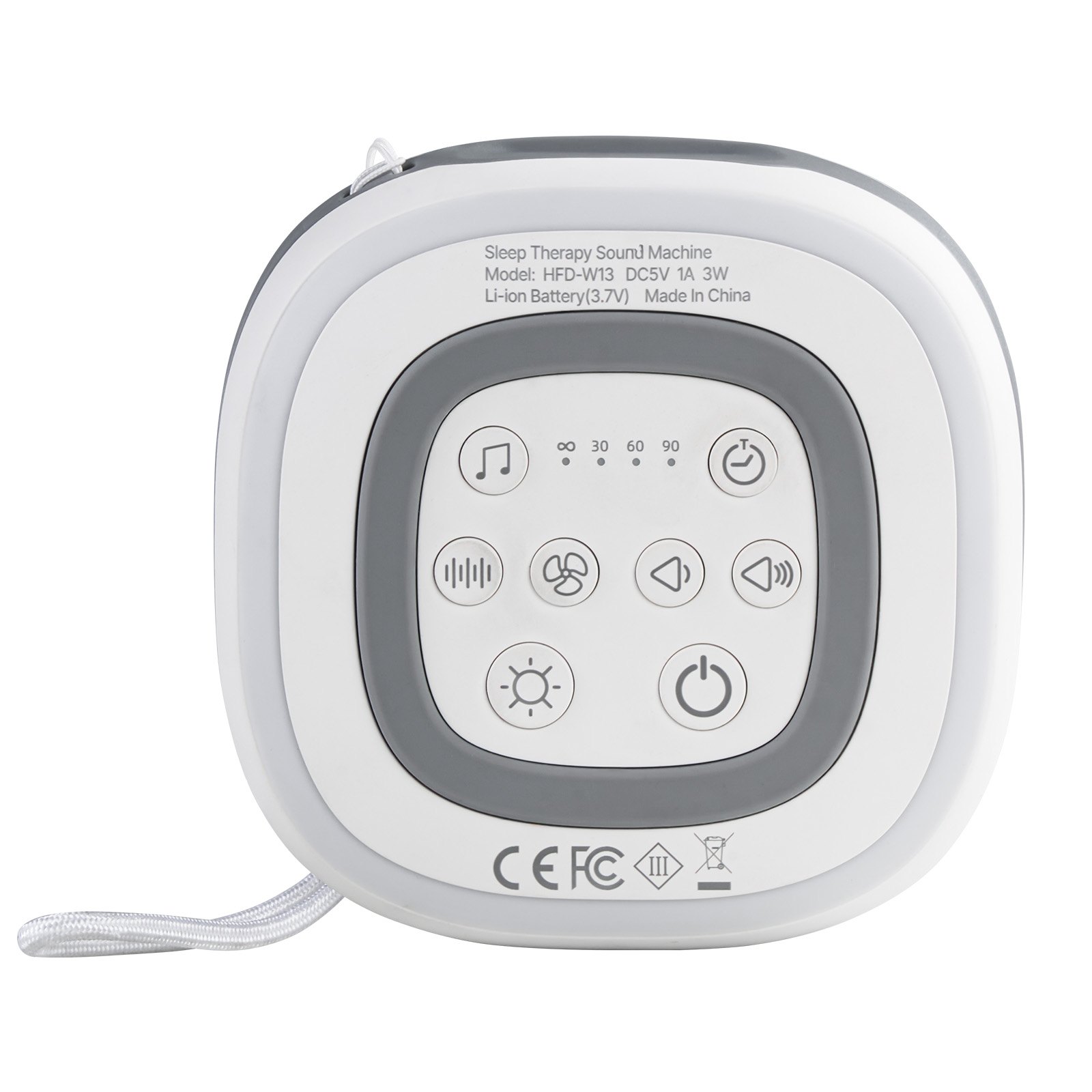 VEVOR Sound Machine, 21 Soothing Sleep Sounds, 3-in-1 Portable and Hangable White Noise Sound Machine with Auto-Off Timer, Soft Ring Light and Memory Function, for Baby, Adults, Home, Office & Travel