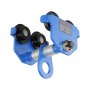 blue VEVOR manual trolley with black wheels and sturdy metal construction.