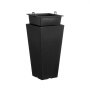 VEVOR Tall Planter, Set of 2 Tall Square Tapered Planters, 57 cm Large Modern Gardening and Flower Plastic Pots, Decorative Tall Black Planter with Drainage Hole, for Porch, Patio, Indoor & Outdoor