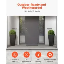 VEVOR Set of 2 Tall Outdoor Planters 22inch, Large Planters for Outdoor Indoor Plants, Black Front Porch Planters Flower Tree Plant Pots with Modern Design and Built-in Drainage