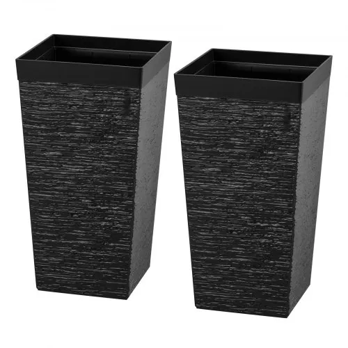 VEVOR Tall Planters Set of 2, 23 Inch Large Outdoor Taper Planters for  Outdoor Indoor Plants,