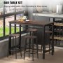 VEVOR Bar Table and Chairs Set 43" Pub Table Set with 4 Bar Stools Kitchen Dining Table and Chairs Set for 4 Iron Frame Counter Height Dining Sets for Home, Kitchen, Living Room