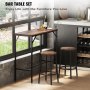 VEVOR Bar Table and Chairs Set 39" Pub Table Set with 2 Bar Stools Kitchen Dining Table and Chairs Set for 2 Iron Frame Counter Height Dining Sets for Home, Kitchen, Living Room