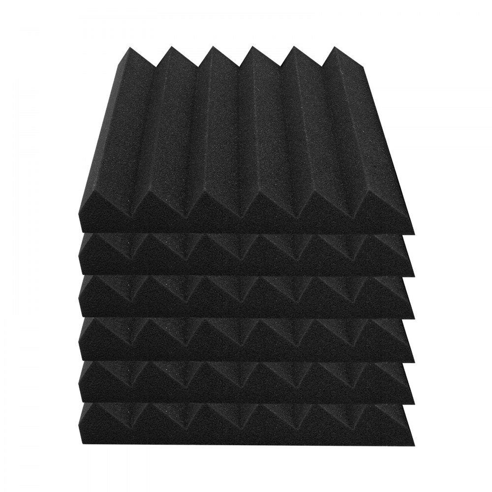 VEVOR Acoustic Foam Panels, 36 Pack 12 x 12 x 2 inches, High Density Soundproof Wall Panels,Fire-Resistant Acoustic Panels,Sound Dampening Absorbing Panels for Studio Wall and Ceiling,Black