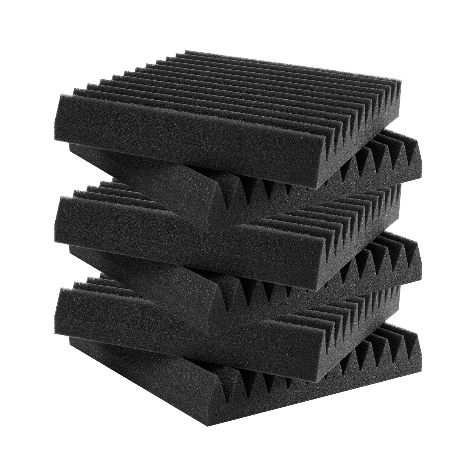 VEVOR Acoustic Foam Panels, 36 Pack 12 x 12 x 2 inches, High Density Soundproof Wall Panels,Fire-Resistant Acoustic Panels,Sound Dampening Absorbing Panels for Studio Wall and Ceiling,Black