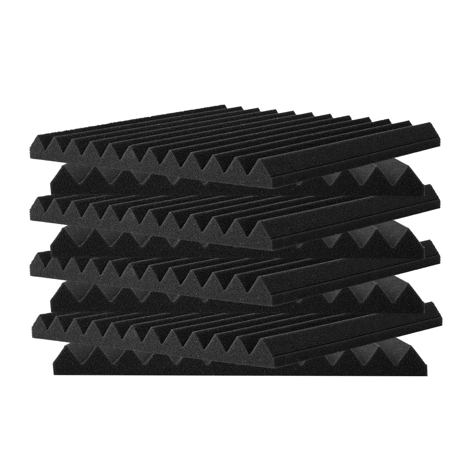 VEVOR Acoustic Foam Panels, 52 Pack 12 x 12 x 1 inches, High Density Soundproof Wall Panels, Sound Dampening Absorbing Panels for Studio Wall and Ceiling,Black