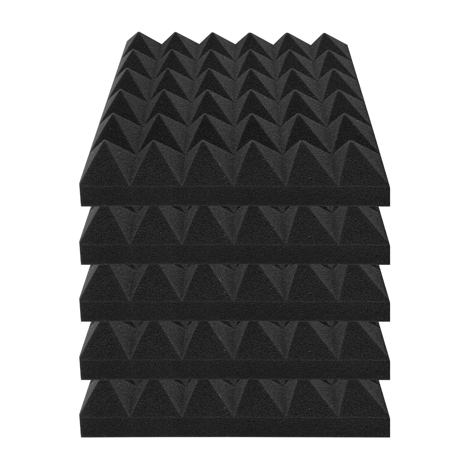 VEVOR Acoustic Foam Panels, 36 Pack 12 x 12 x 2 inches, Pyramid Soundproof Wall Panels,Fire-Resistant Acoustic Panels,Sound Dampening Absorbing Panels for Studio Wall and Ceiling,Black