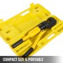 yellow VEVOR hydraulic rebar cutter in a matching yellow carrying case.