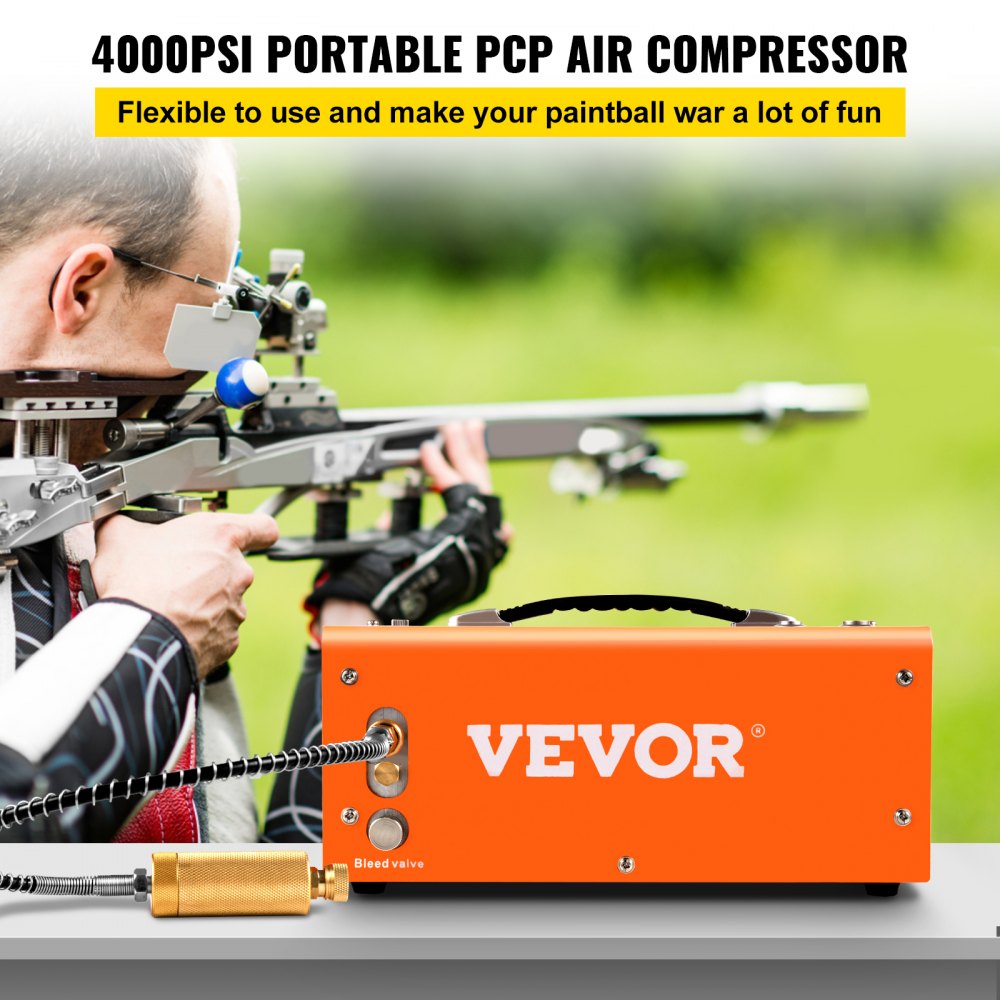 Compresor de aire VEVOR PCP, compresor PCP portátil de 4000 PSI, 24 V CC,  110 V/220 V CA, compresor de pistola de aire PCP, parada automática, con