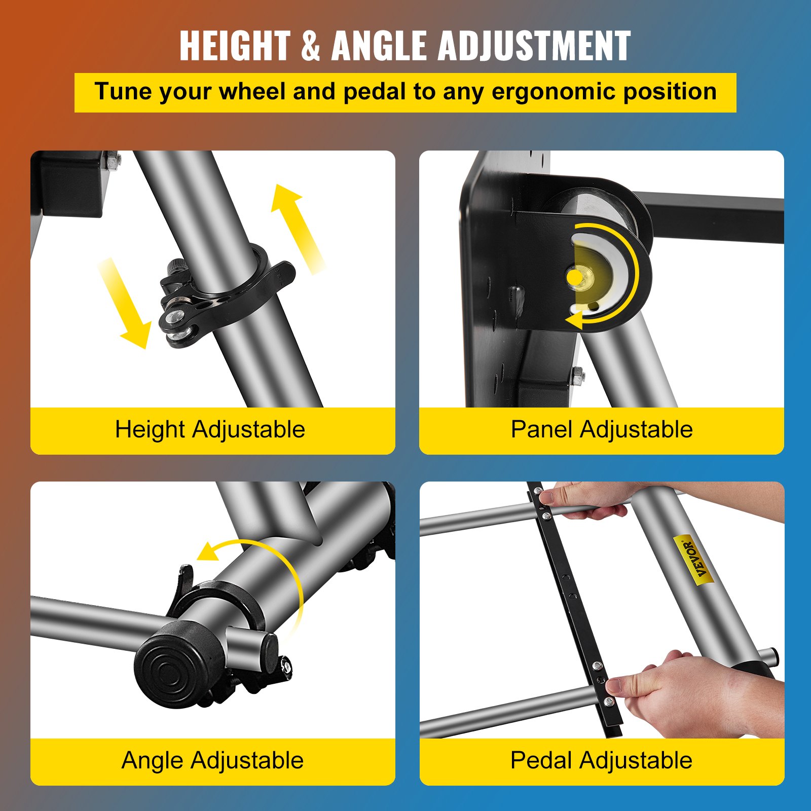 VEVOR Adjustable Steering Wheel Stand Frame Stainless Steel Racing Steering Wheel Stand fit for Logitech G27 G25 G29 and G920 Wheels Racing Simulator Stand Racing Wheel Gaming Stand