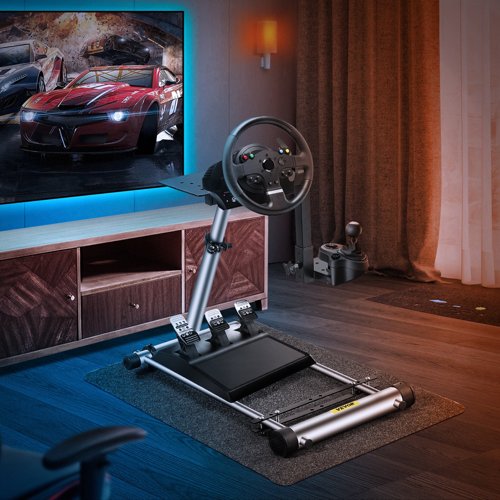 VEVOR G27 Racing Wheel Stand G25 Racing Simulator G29 Steering Wheelstand Frame and G920 Wheel Racing Stand Adjustable Racing Steering
