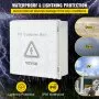 VEVOR PV Combiner Box, 6 String, Solar Combiner Box with 15A Rated Current Fuse, 125A Circuit Breaker, Lightning Arreste and Solar Connector, for On/Off Grid Solar Panel System, IP65 Waterproof