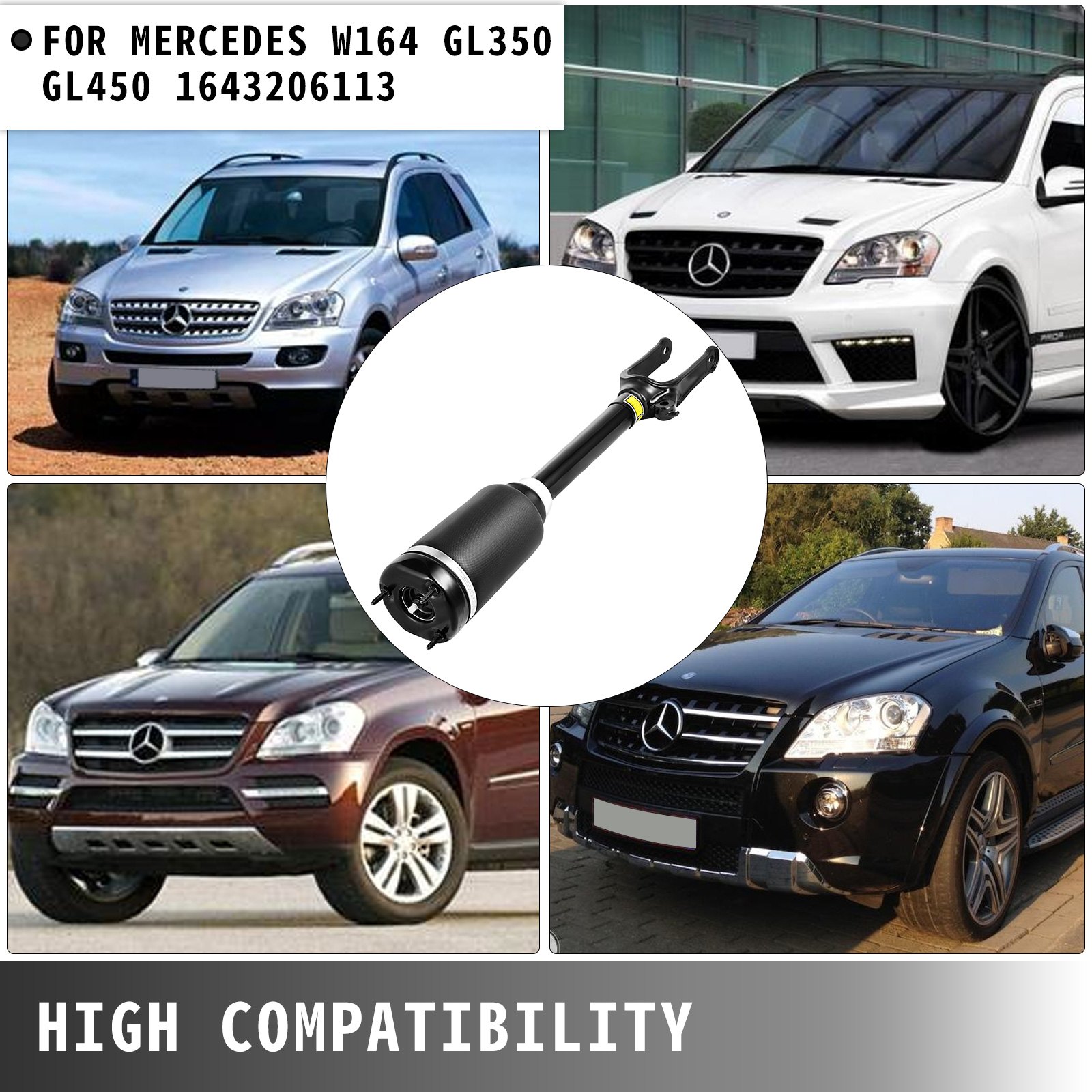 VEVOR Front Air Suspension Spring Shock Strut, Suspension Front Air Shock Absorber, Compatible with Mercedes W164 GL350 GL450 1643206113