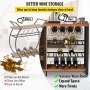 VEVOR Wine Bar Cabinet with Removable Wine Rack, Wine Table for Liquor with Glass Holder, Wine Rack and Metal Sideboard, Farmhouse Wood Coffee Bar for Living Room, (47 Inch, Rustic Oak)