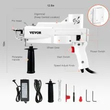 VEVOR Tufting Gun, Cut Pile Electric Carpet Weaving Flocking Machine, Rug Machines Starter Kit, 7-27 Stitches/sec High Speed Rug Making Tools, 4-25 mm Adjustable Height, 110V