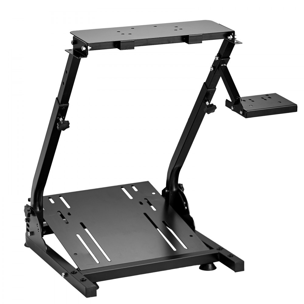VEVOR racing simulator stand with adjustable mounts and sturdy construction.