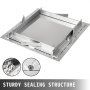 VEVOR Recessed Manhole Cover 11.8\"x11.8\" Clear Opening, Galvanized Steel Drain Cover Overall Size 14.5\"x14.5\", Sealed Square Manhole Cover and Frame, Steel Man Hole Lid Inspection Access for Boat/