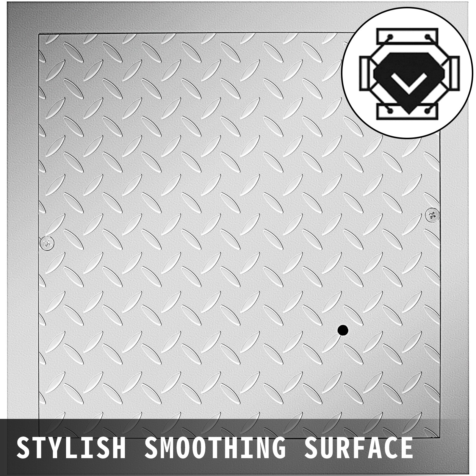 VEVOR Recessed Manhole Cover Covers 40x40cm Clear Opening, Galvanized Steel Drain Cover Overall Size 47x47 cm, Sealed Square Manhole Covers and Frames Steel Man Hole Cover Lids for Boats and Ships