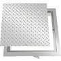 VEVOR Recessed Manhole Cover 50 x 50 cm Clear Opening, Galvanized Steel Drain Cover Overall Size 57 x 57 cm, Sealed Square Manhole Cover and Frame, Steel Man Hole Lid Inspection Access for Boat/