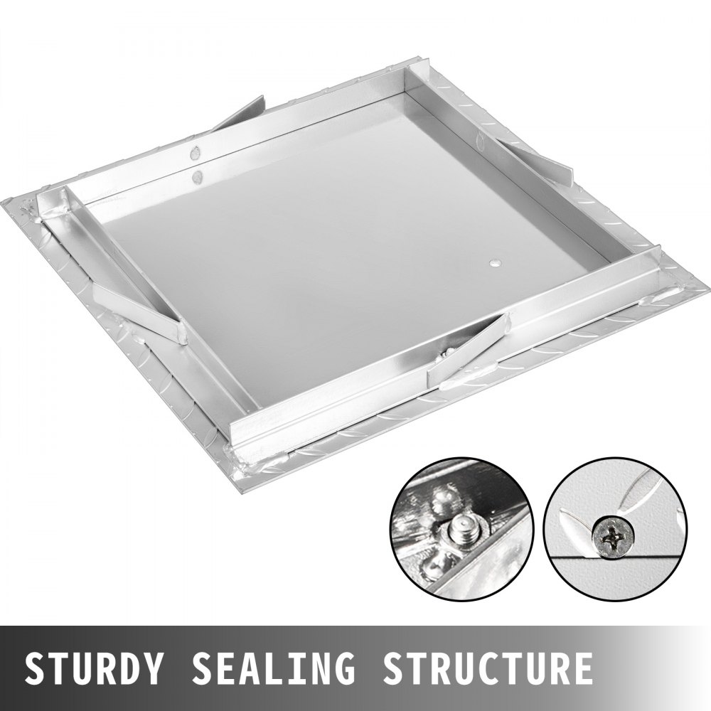 VEVOR Recessed Manhole Cover Covers 60x60 cm Clear Opening, Galvanized Steel Drain Cover Overall Size 67x67 cm, Sealed Square Manhole Covers and Frames Steel Man Hole Cover Lids for Boats and Ships