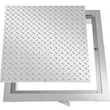 VEVOR Recessed Manhole Cover 60 x 60 cm Clear Opening, Galvanized Steel Drain Cover Overall Size 67 x 67 cm, Sealed Square Manhole Cover and Frame, Steel Man Hole Lid Inspection Access for Boat/