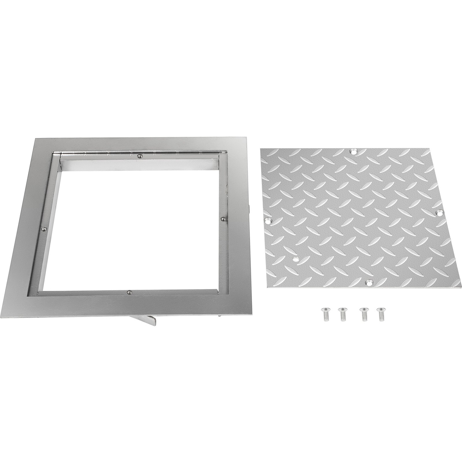 VEVOR Recessed Manhole Cover Covers 60x60 cm Clear Opening, Galvanized Steel Drain Cover Overall Size 67x67 cm, Sealed Square Manhole Covers and Frames Steel Man Hole Cover Lids for Boats and Ships