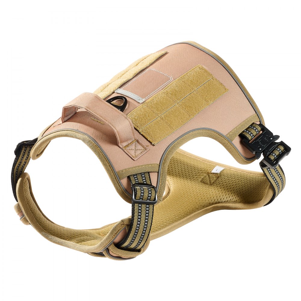VEVOR Dog Harness for Large Dogs, No Pull Tactical Dog Harness Adjustable Pet Vest, with Handle, Metal Rings, Buckles, Reflective Stitching Nylon Oxford Fabric, for Training, Walking, and Hiking